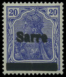 20 Pf. Germania 1920, Type I, postfrisches Prachtstück mit doppeltem ...